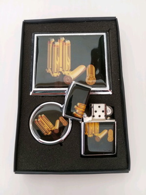 Set of cigarette case, lighter and personal ashtray new