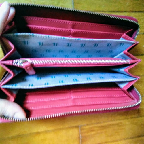 Trussardi Jeans large red leather wallet like new