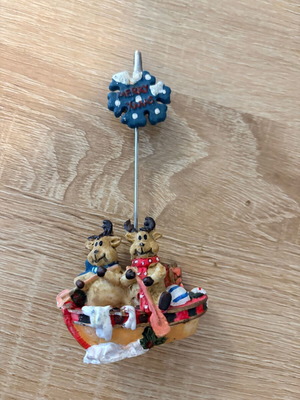 Christmas decorative stand with reindeer in boat, like new