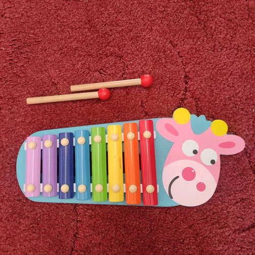 Xylophone children's musical instrument with pink cow like new