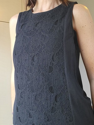 Esprit sleeveless blouse used, black with lace size M
