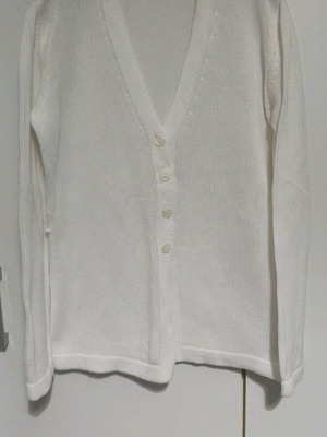 Ζακέτα βαμβακερή Benetton άσπρη σαν καινούργιο, μέγεθος S