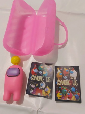 Among Us figure pink like new with ball and capsule