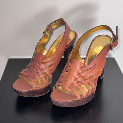 Ralph Lauren leather sandals used, tan color, size 38.5