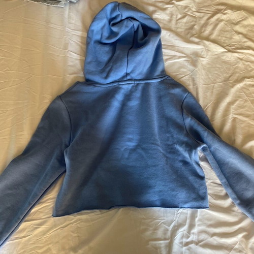Tally Weijl Cropped Hoodie like new, white and blue, size S