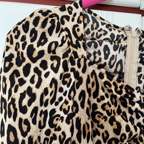 H&M Leopard Dress Draped New, Excellent Fit, XS