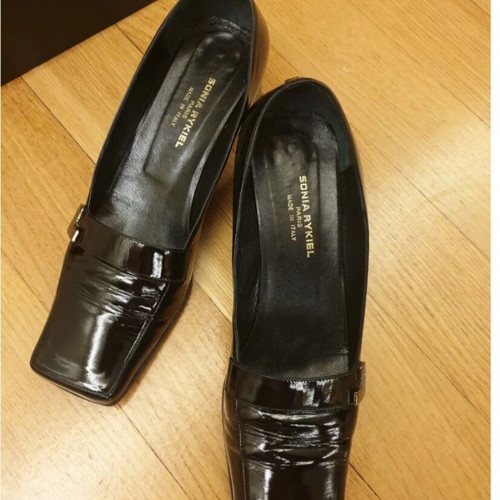 Sonia Rykiel leather black vintage shoes used, size 39.5