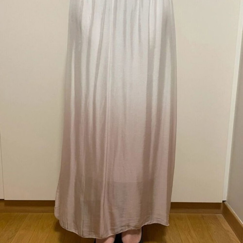 Sandy Kosta 2-in-1 maxi skirt and strapless dress, white and pink ombre