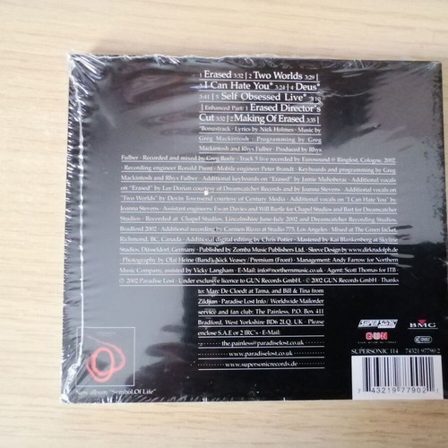 Paradise Lost Erased single new with bonus tracks