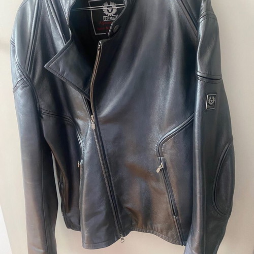 Belstaff Xelion leather motorcycle jacket metallic gray like new, size XXL