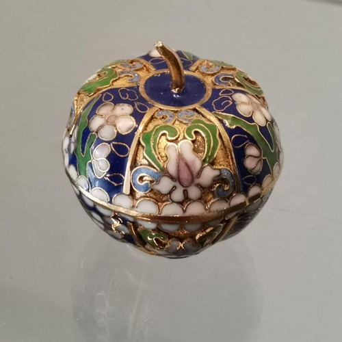 Cloisonne decorative pumpkin used with floral motifs