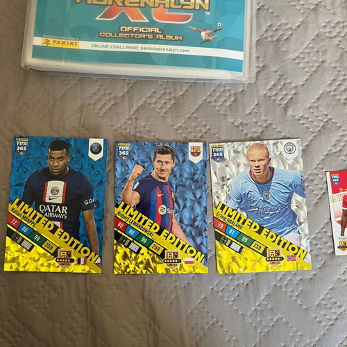 Panini limited edition large cards Haaland Mbappe & Lewandowski new set of 3