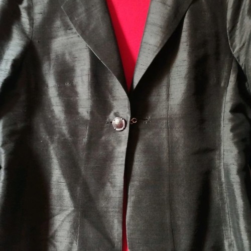 Makis Tselios pants and jacket set silk and polyester