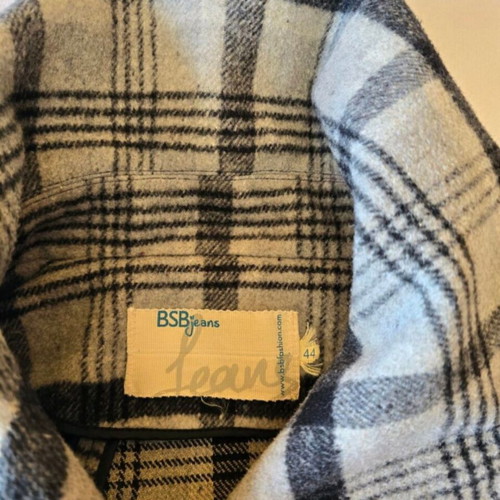 BSB women's checked coat used, size 44, black and grey