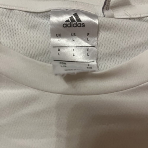 Adidas Climalite T-shirt white with red stripes size L like new