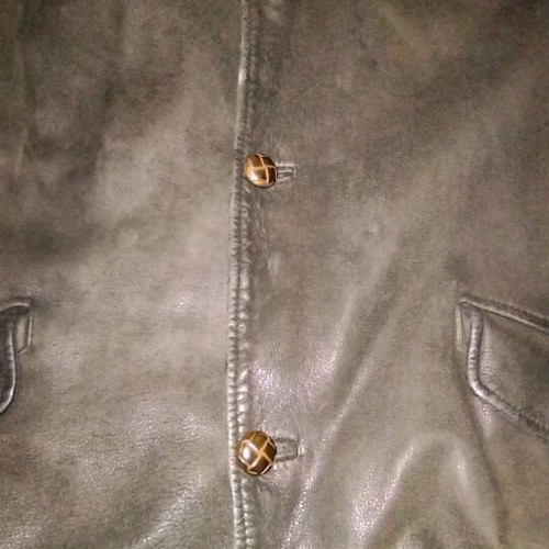 Vintage men's leather jacket XL tall used, brown