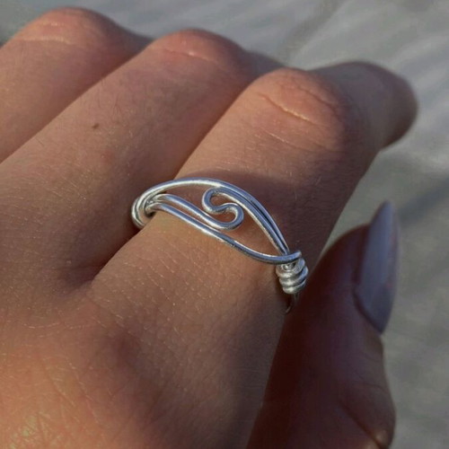 Stainless steel ring new, handmade from aluminum wire silver