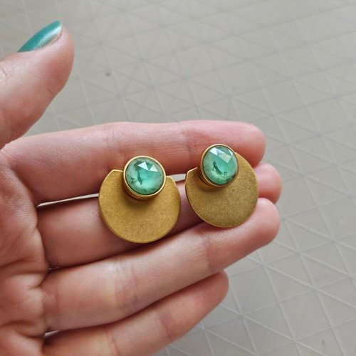 Kate Spade earrings like new with turquoise stones and gold plated brass