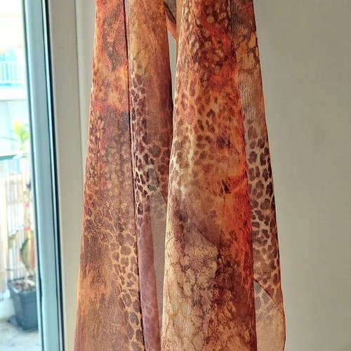 Printed scarf with leopard design, Italian