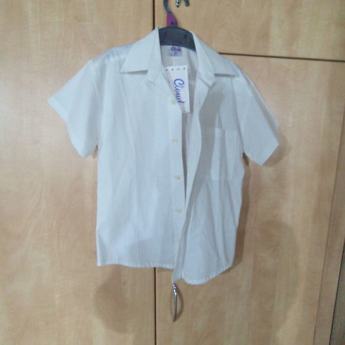 Boys' dress shirt size 6 years Cloud new, muslin weave, sugar color
