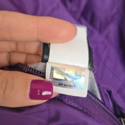 The North Face reversible jacket like new, green and purple, size S