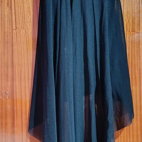 Evening strapless asymmetrical dress, size S, black