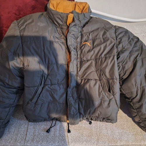 Puma puffer jacket reversible winter medium like new green orange