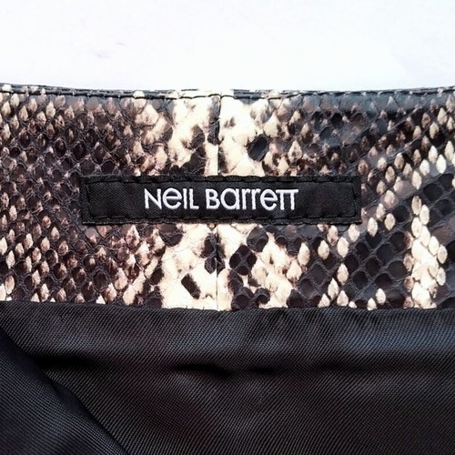 Neil Barrett snake print leather a-line mini skirt new, size S
