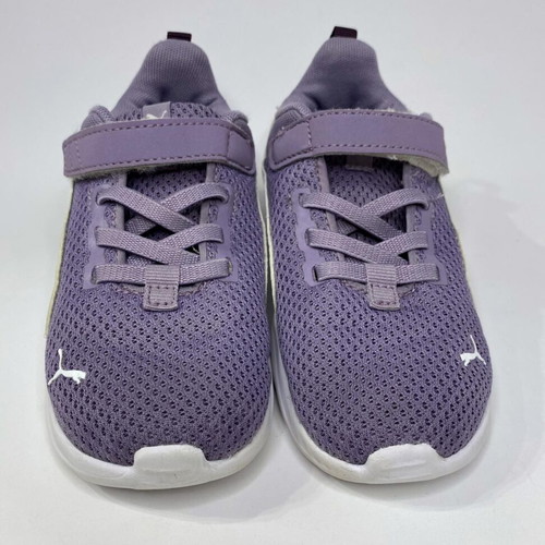 Puma kids' athletic shoes size 27, like new, white and purple
