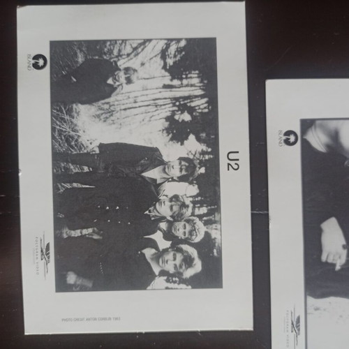 U2 promotional press photos set of 2, Anton Corbijn 1983 and 1987