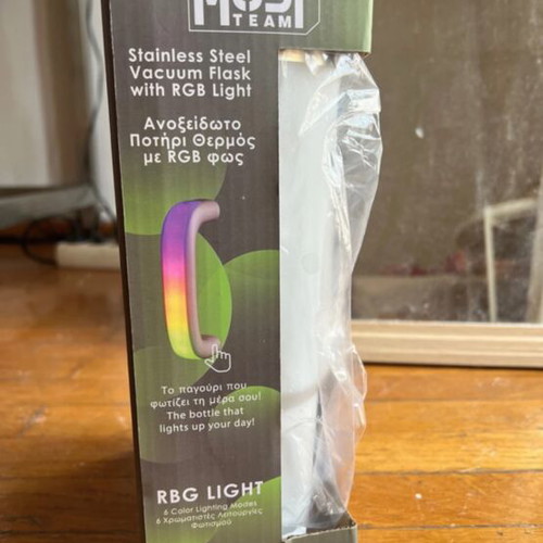 Stainless Steel Cup 900 ml with LED Lights and Straw, brand new