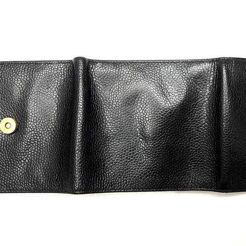 Christian Dior vintage mini leather flap wallet used, black