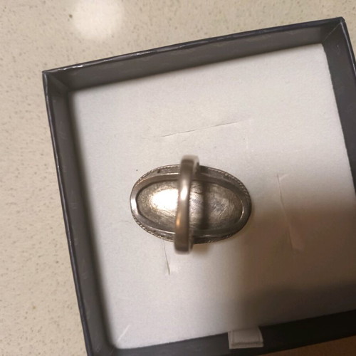 Silver 925 ring used with black oval onyx