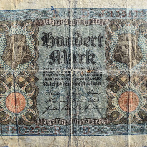 Reichsbanknote 100 Mark 1920 used