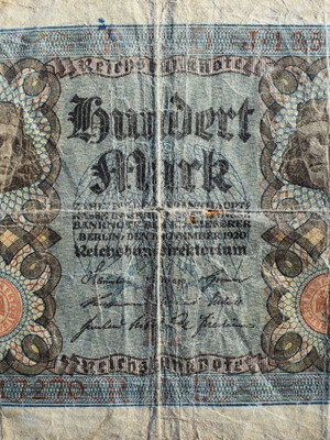 Reichsbanknote 100 Mark 1920 used