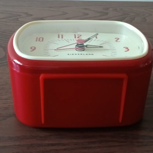 Kikkerland Retro Table Clock Alarm Red vintage style like new