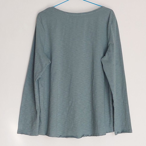 S.Oliver cotton women's blouse, XXL, grey turquoise