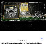  Ζευγάρι κηροπήγια για κεριά / ρεσω Cristal D'arques / Durand "Fontenay" France 80'