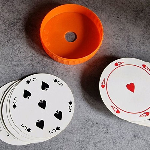 VANTAGE round playing cards deck like new in original box