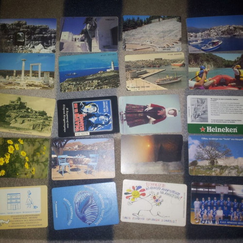 Phone cards used, pack of 20 pieces