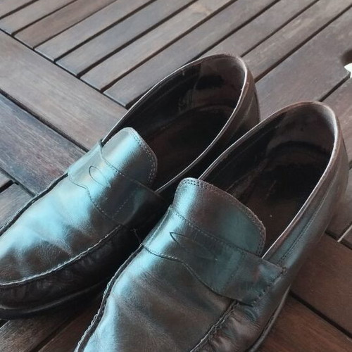 Clarks leather loafers used, size EU 45, brown