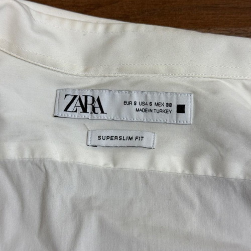 ZARA Men's Superslim Fit Shirt White Small New