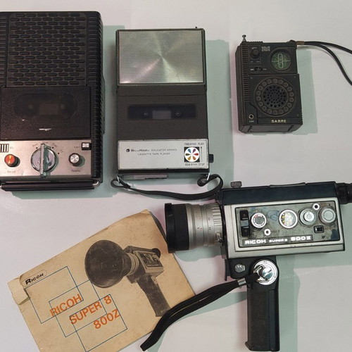 Vintage radio cassette players from the 70s-80s used
