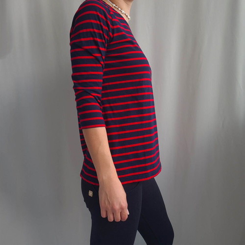 Armor Lux women's striped shirt, size M/L, blue and red