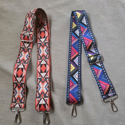 Bag straps new, 2 pieces, adjustable, multicolored