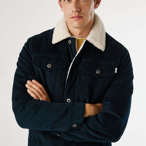 Pepe Jeans Joshua jacket new men's winter teddy sherpa blue M-L