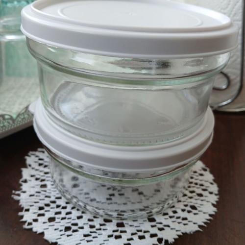 Glass storage jars new, set of 2, 350 ml