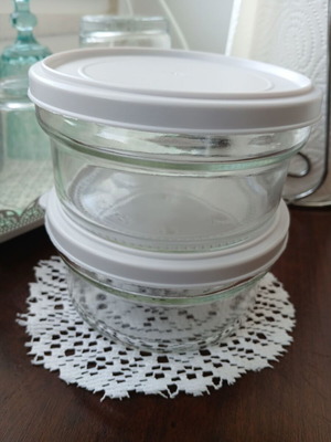 Glass storage jars new, set of 2, 350 ml