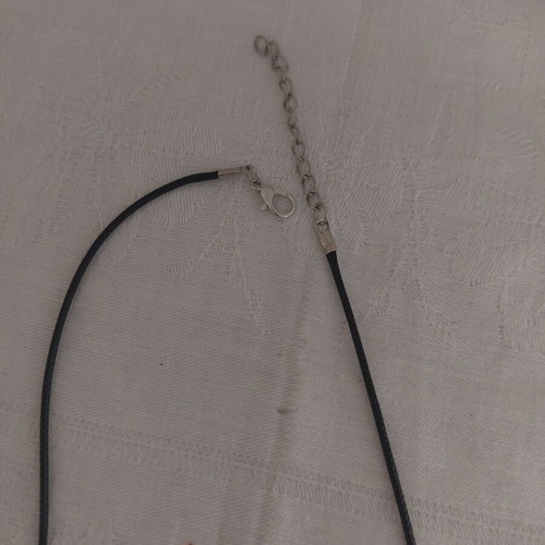 Necklace from PU leather like new, 45 cm plus 5 cm extension, black and green