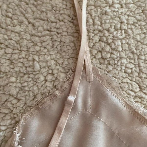 Celestino satin top with lace like new, beige, size M